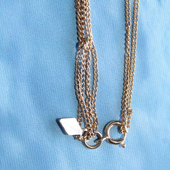 Sarah Coventry Vintage Gold-tone Multi-layer Stationed Twist Chain Necklace 18in - Picture 6 of 6